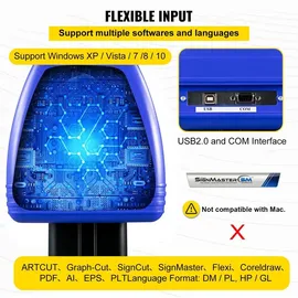 Vevor Vinyl-Schneideplotter – 870 mm Schneidebreite, maximale Papierzufuhr: 34 Zoll, Vinyl-Cutter mit stabilem Bodenständer - Schwarz