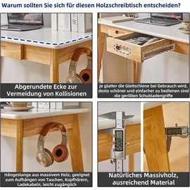 luxuskollektion Schreibtisch Holz 100x50x75cm