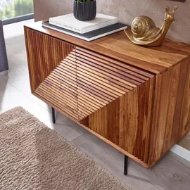 Wohnling Sideboard Sheesham massiv, 2 Fächer, 100x71x40 cm - rosenholz