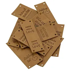 buttinette Label-Set "Lederoptik", braun, Inhalt: 10 Stück