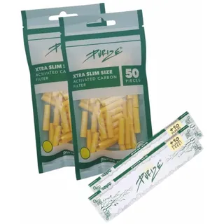 100x PURIZE Xtra Slim Size 6mm Aktivkohlefilter 2 PURIZE Papers (Gelb)