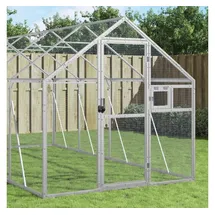 vidaXL Voliere Silbern 179 x 800 x 185 cm Aluminium