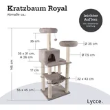 lycce Kratzbaum groß, mehrstöckiger Katzenbaum inkl. 10 Kratzsäulen mit vollständiger Sisalumwicklung, Höhle, Hängematte, 4 Plattformen, Plü... - Grau