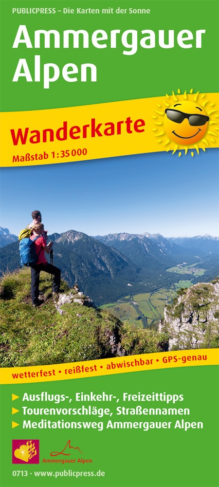 Publicpress Wanderkarte Ammergauer Alpen  Karte (im Sinne von Landkarte)