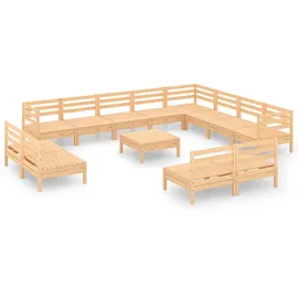 vidaXL 13-tlg. Garten-Lounge-Set Massivholz Kiefer