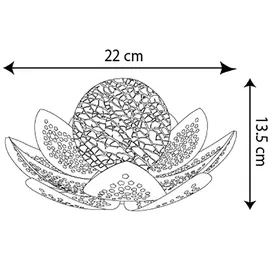 GLOBO Garten Außenlampen Solarleuchte dekorative LED Solarleuchte im Lotusblüten Design, Glaskugel goldfarben, LED, 22cm, Terrasse