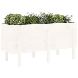 furnicato Hochbeet Weiß 121 x 50 x 57 cm