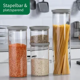 Fackelmann Vorratsbehälter mit Glasdeckel – 500 ml, Borosilikatglas, luftdicht & stapelbar, spülmaschinengeeignet