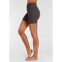 LASCANA Shorts mit breitem Bündchen und Logodruck braun 36/38