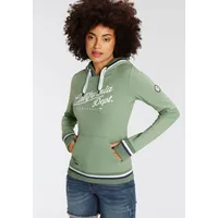 KangaROOS Kapuzensweatshirt KANGAROOS, Damen, Gr. 52/54 (XXL), grün, Interlock, Obermaterial: 100% Baumwolle.