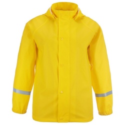 modAS Regenjacke Unisex Kinder PU-Jacke Mädchen und Jungen – Wasserdichte Kinderjacke gelb 134-140