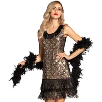 Boland 87113 - Erwachsenenkleid Flapper Peacock, Größe M, Charleston, Pfaumuster, Damenkostüm, 1920s, 20er Jahre, Mottoparty, Karneval