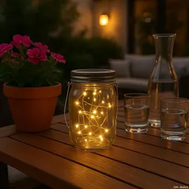 MARELIDA LED Solar Laterne Glas H: 13,0 cm 1 Stück transparent