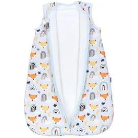 TupTam Baby Schlafsack 2.5 TOG – Warmer Winter Schlafsack Baby, OEKO-TEX, Ärmellos, Wattiert" Gr. 80, orange Fuchs regenbogen umstülpbarer fuß), Größe: 80-86