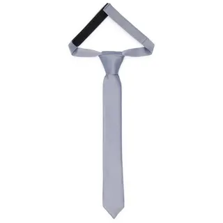 Ladeheid Kinder Krawatte für Jungen - Eleganter matter Look, Vorgebunden mit einem Klettverschluß, Perfekt für besondere Anlässe - Stilvolle Ansteckkrawatte TKM (31cm x 4cm, Silber)