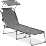 Songmics Sonnenliege 189 x 53 x 28,5 cm Grau
