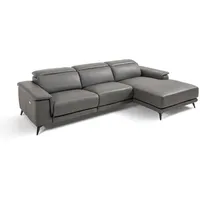 Ecksofa Condor Leder Grau Dunkelgrau