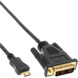 InLine Mini-HDMI zu DVI Kabel, HDMI Stecker C zu DVI 18+1, 3m