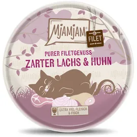 MjAMjAM Purer Filetgenuss Lachs und Huhn 16 x 80 g