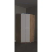 Priess Eckkleiderschrank PRIESS "Barcelona Kleiderschrank Ecklösung Raumwunder", weiß (eichefarben artisan, weiß), B:95cm H:193cm T:95cm, Holzwerkstoff, Schränke, Eckkleiderschrank, in 2 Tiefen Schrank Eckschrank Garderobe