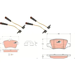 Trw Bremsbeläge + Warnkontakt Vorne + Hinten Passend Für Mercedes A-klasse W169: Warnkontakt, Bremsbelagverschleiß Maybach: 2205400617 Maybach: A22054