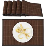 Relaxdays Platzset braun 30,0 x 45,0 cm, 6 St.