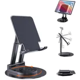 Tablet Ständer, BHHB Tablet Halterung einstellbar, Tablet Ständer mit 360 Grad Drehbarem Fuß, für iPad/iPad Pro/Air/Mini, iPhone,Huawei, Galaxy, Kindle/Smartphones und mehr 4.7"-15.6"Geräte (Schwarz)