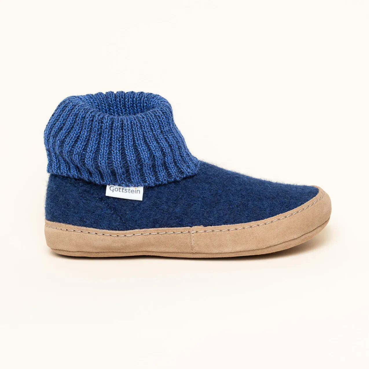 Gottstein Dakota Hüttenschuh | Erwachsenen Hausschuh aus Filz | Farbe Ink Blue Mele Größe 38 - Ink Blue Mele - 38