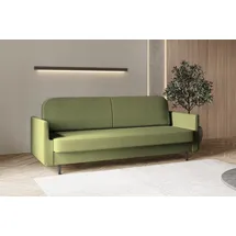 e-meubles Sofa mit Schlaffunktion und Bettkasten, Polstersofa, Sofagarnitur Wohnlandschaft mit Bettfunktion, Couch für Wohnzimmer - Schlafsofa pouch Grün