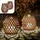 Gadgy Laterne Rattan 2er Set Solar LED braun