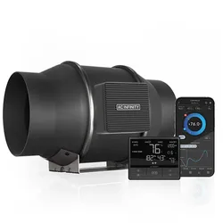 CLOUDLINE PRO T6, leises Inline-Lüftersystem mit Temperatur- und Feuchtigkeitssteuerung, 150 mm