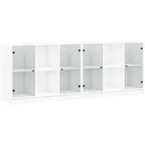 vidaXL Bücherschrank mit Türen Weiß 204x37x75 cm Holzwerkstoff