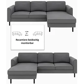 Home Affaire Ecksofa 2-Sitzer Polyester Grau