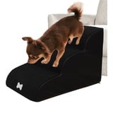 Hundetreppen/Treppen für hohe Betten, 3 Stufen Leiter Haustiertreppe für Schlafsofa Hundetreppe mit Plüschbezug, Farbe wählbar bis zu 121 lb.