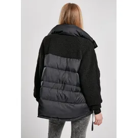 URBAN CLASSICS Ladies Sherpa Mix Puffer Jacket Black 4XL