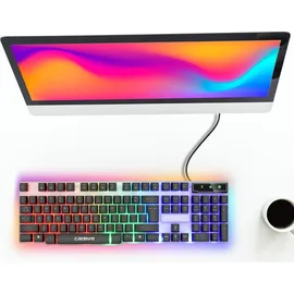 Retoo Gaming Tastatur RGB LED Mechanisch QWERTY