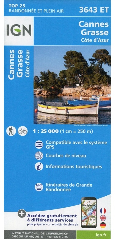 3643Et Cannes Grasse  Karte (im Sinne von Landkarte)