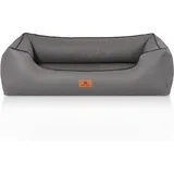 Knuffelwuff Hundebett Montana Orthopädisch Kunstleder XXL 120 x 85cm Grau