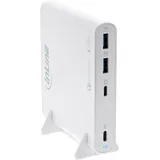 InLine USB Netzteil, GaN Ladegerät, 4-Port, 2x USB-C + 2x USB-A, 120W, weiß