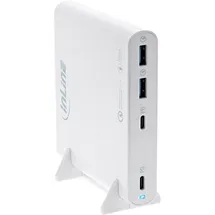 InLine USB Netzteil, GaN Ladegerät, 4-Port, 2x USB-C + 2x USB-A, 120W, weiß