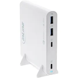 InLine USB Netzteil, GaN Ladegerät, 4-Port, 2x USB-C + 2x USB-A, 120W, weiß