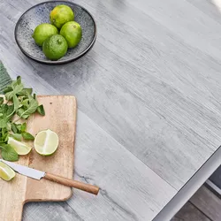 Oviala Business Gartentisch aus Aluminium und Keramik 10 Sitzplätze grauer Holzeffekt