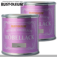 Rust-Oleum 2x125 ml Metallic Oberfläche Möbellack Silber Shabby Rustoleum Chalky
