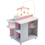 Teamson Kids Olivia's Little World Puppen-Wickelkommode, Wickeltisch, Wickelstation Spielcenter Für Puppen Rosa Mit Puppen-Hochstuhl Und Mobile Puppenzubehör Für Kinder TD-0203AG
