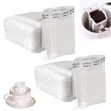 100 Stück Drip Coffee Bag Einweg,Hängende Ohrtropf Kaffeebeutel,Kaffeefilter,Kaffeefilter Camping,Tragbare Kaffee Papier Filter,Klappbar Kaffee Tee Drip Filtertüten Für Reisen,Camping,Zuhause,Büro