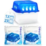 Stimo Luftentfeuchter Box mit 2 Nachfüllpacks Raumentfeuchter Feuchtigkeits-Stopper mit Granulat - Beutel (1x Box + 2x Nachfüllpack 400g)