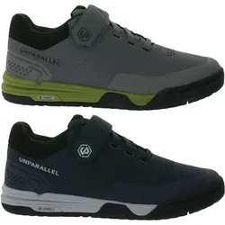 UNPARALLEL Dust UP Herren Fahrrad-Schuhe mit EVA-Sohle MTB-Schuhe vibrationsabsorbierende Sport-Sneaker mit Klettverschluss Fahrrad-Sport 291521 Dunkelblau/Grau oder Grau/Grün - 41