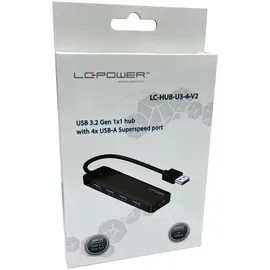 LC-POWER LC-HUB-U3-4-V2 USB 3.2 Gen.1x1 4-port USB-Hub - Schwarz