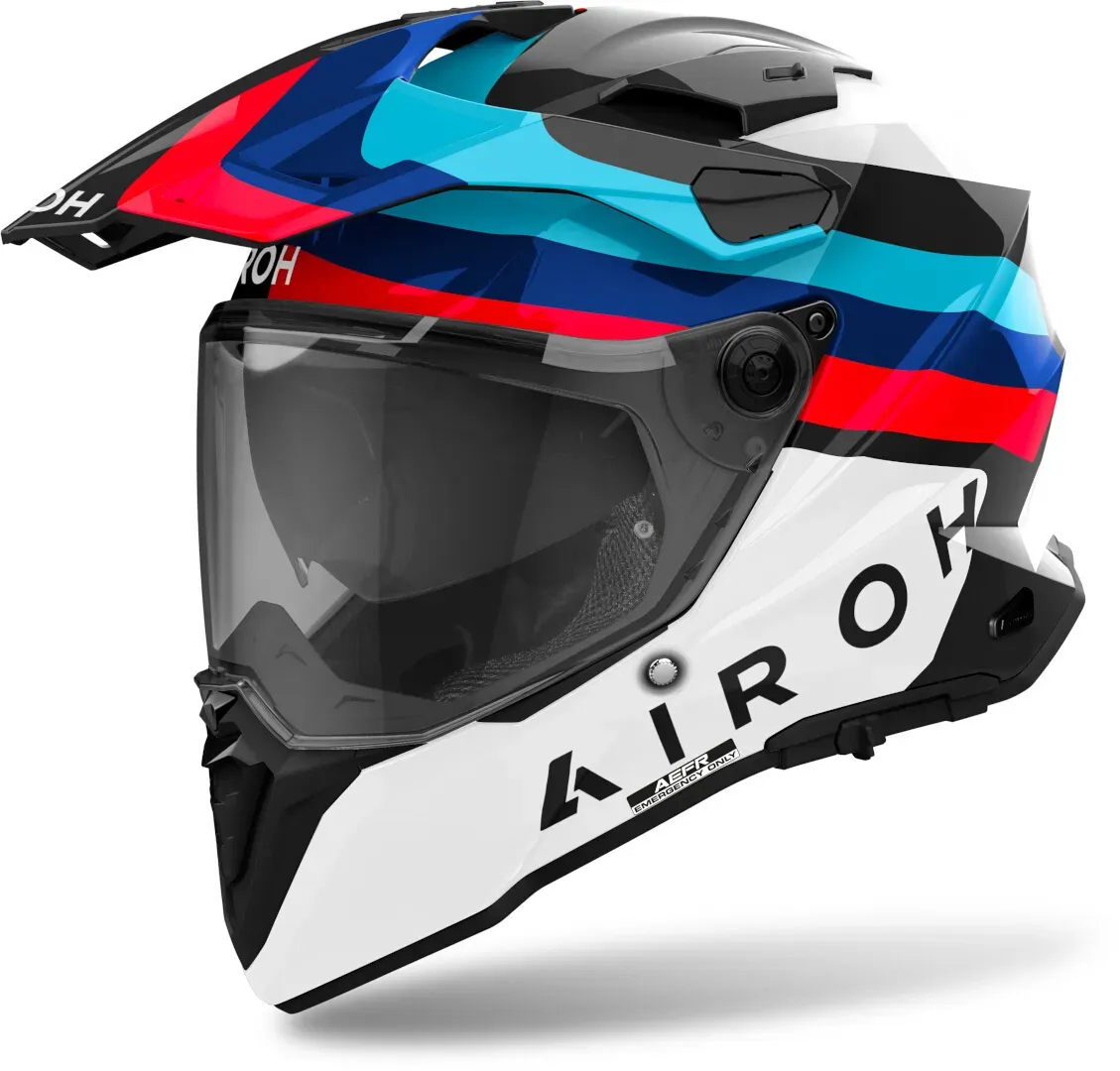 Airoh Commander 2 Doom Motorcross Helm, wit-rood-blauw, XS