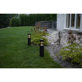 Star Trading Wegeleuchte Kunststoff 7x28 cm 2er Set schwarz